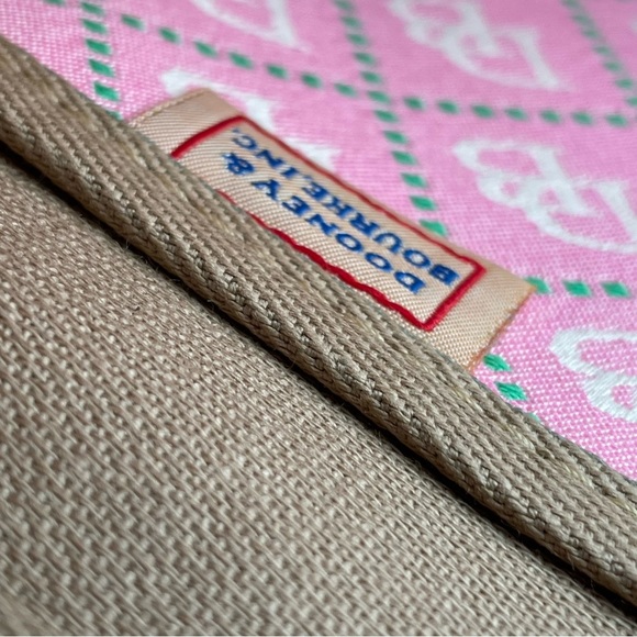 DOONEY & BOURKE Canvas Leather Tassel Tote Satchel RARE pink with white leather - Picture 15 of 16